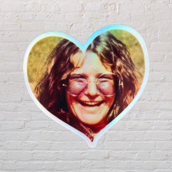 Janis Joplin, Heart shaped Holographic Sticker