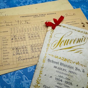 Boletas de calificaciones de la escuela primaria, recuerdo de la clase
