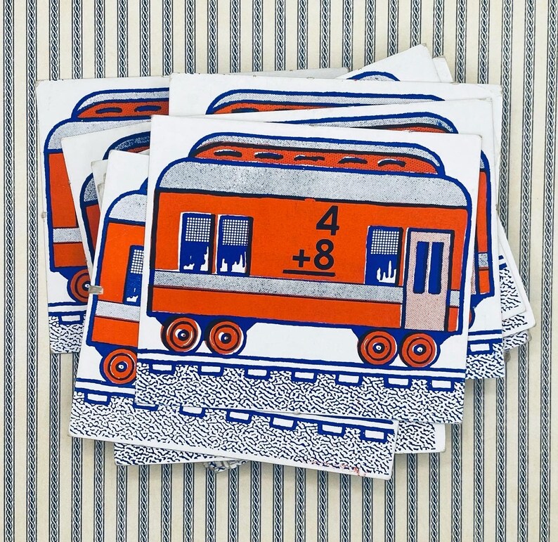 Train Car Math Flash Card - Etsy