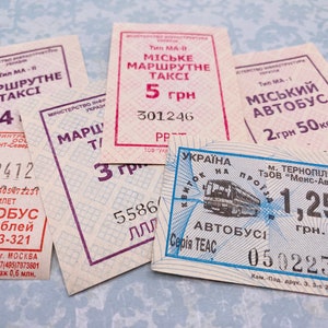 Bilhetes de ônibus e táxi da Ucrânia