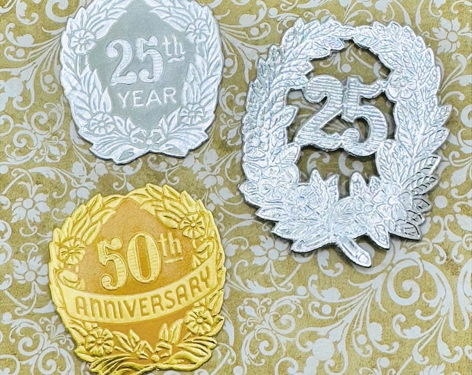 Anniversary Birthday Celebration Foil Gummed Seals