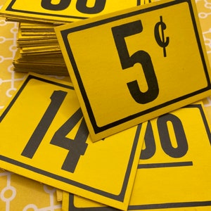 Cartões de preços de mercearia (conjunto de 3)