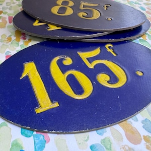 Tarjetas de visualización de precios en francos franceses
