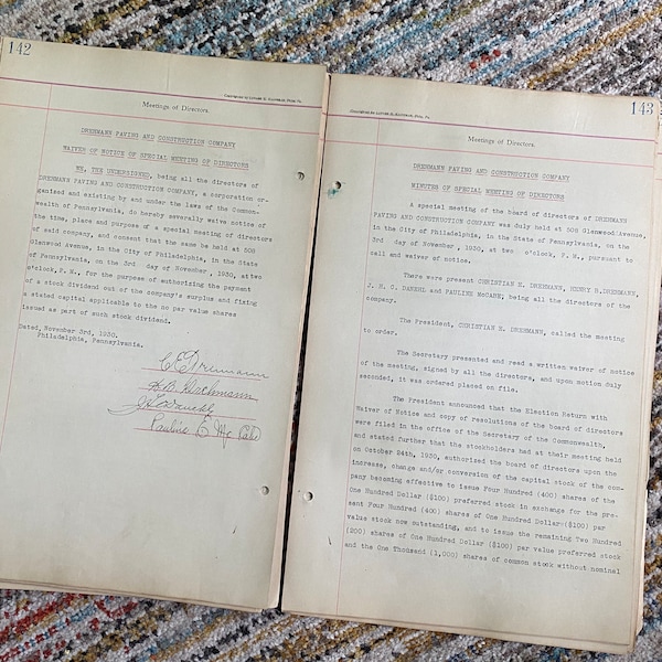 1912-1941 Ledger Pages