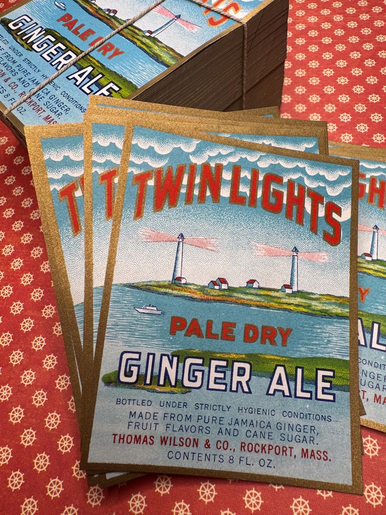 Twin Lights Ginger Ale Labels - Etsy