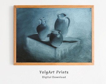 Vintage Kitchen Still Life Print: Rustic Farmhouse Decor (Digital Download)