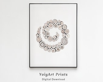 Print spiraalstilleven: abstracte keukenmuurkunst (digitale download)