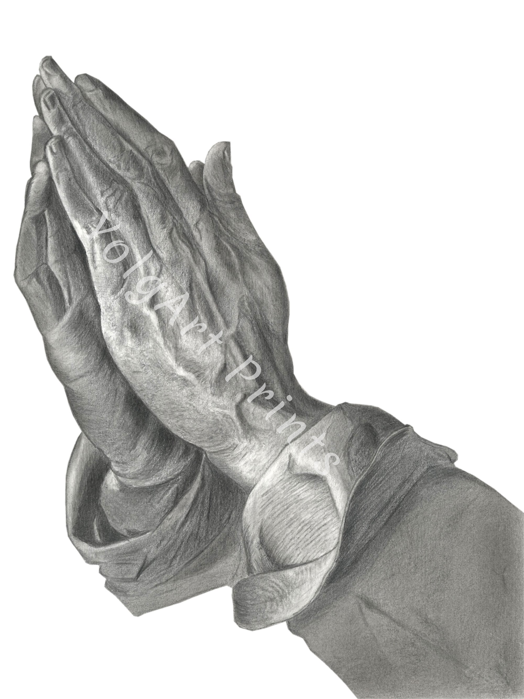 Durer Praying Hands Print: Graphite Pencil Drawing (digital Download) - Etsy, image size:2000x2666