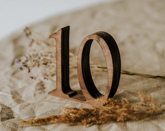 White Wedding Table Numbers Set 5 to 100, Wooden Black Rustic Table Signs, Farmhouse Table Number, Walnut Wood Numbers for Restaurant Tables