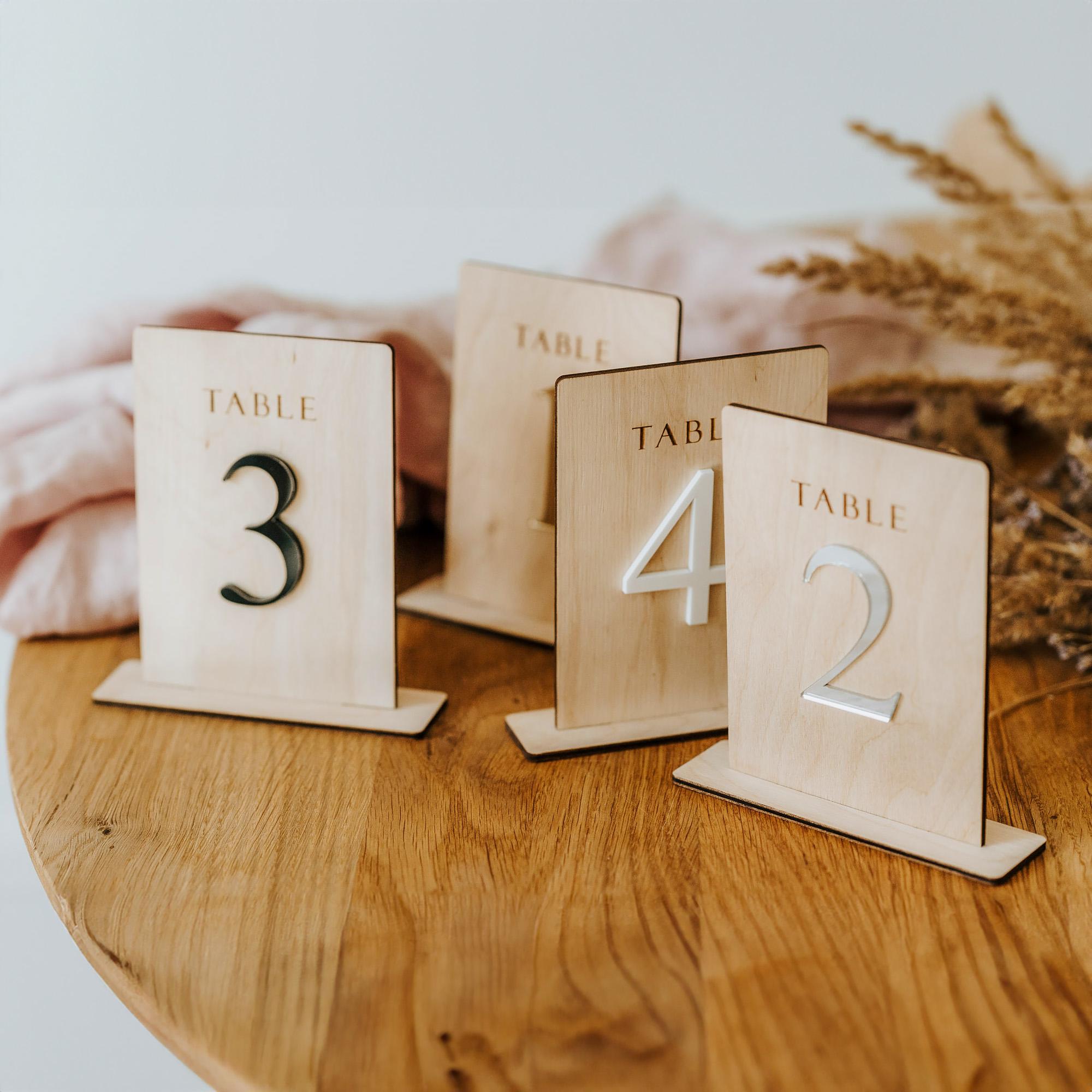 Rectangular Wood Table Number Rustic Wooden Table Numbers 1-100 Set for Wedding Reception, Party ...