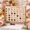 Wedding Four in a Row Game, Wooden Table Entertainment Gift, Mr & Mr's Rustic Reception Decor product logo