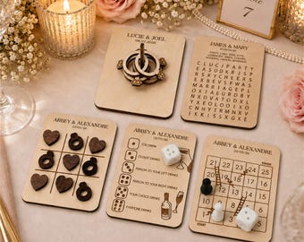 Wooden Mini Games with Custom Names for Unique Wedding Favors