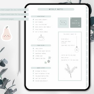 Minimalist Digital Notebook 2024 10 Paper Styles and 12 Hyperlinked Tabs and Interactive Paper Menu for iPad Goodnotes