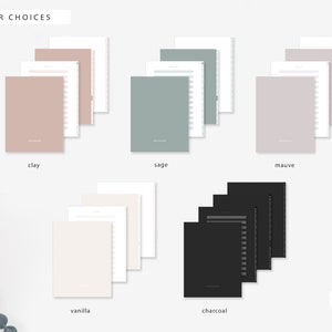 Minimalist Digital Notebook with 10 Paper Styles and 12 Hyperlinked Tabs and Interactive Paper Menu for iPad Goodnotes