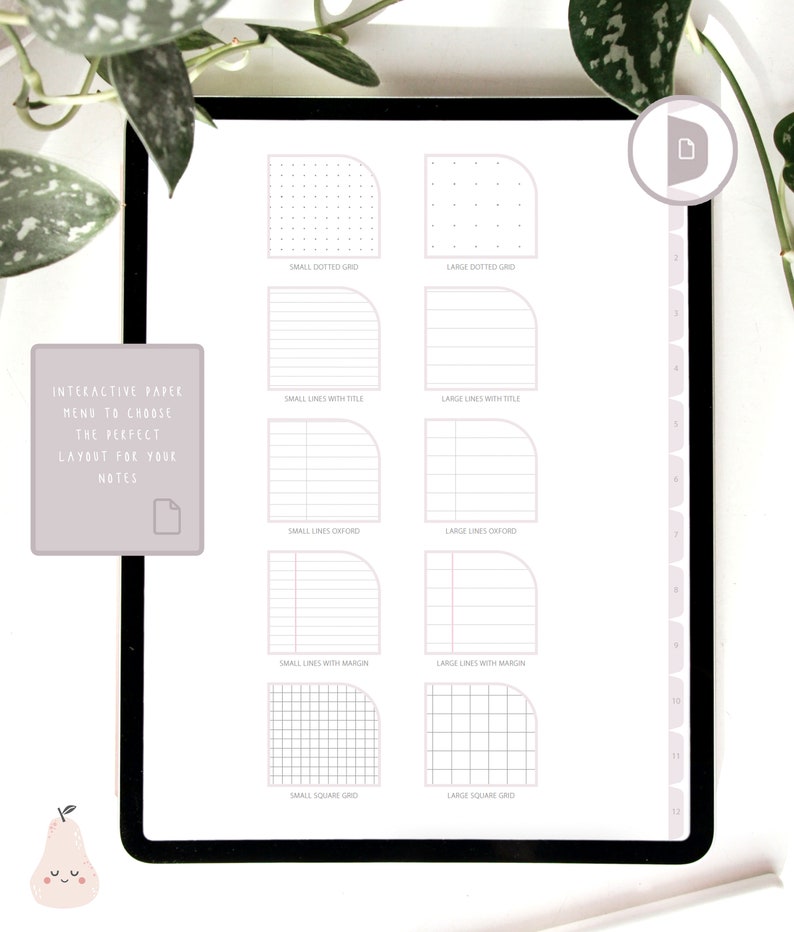 Minimalist Digital Notebook With 12 Hyperlinked Tabs and Etsy