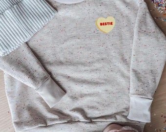 Besties Valentine's Day Matching Confetti Sweater for Mom and Baby (sold separately)