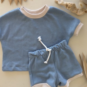 Retro knit shorts and t-shirt for baby and toddler sold separately image 3