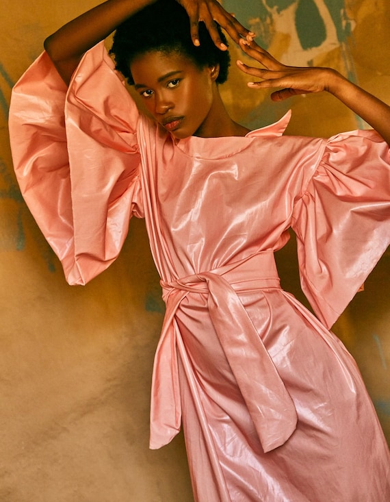 designer blush dress Blush Satin Dream Dress (featured in VOGUE Magazine) - One Size (36 to 40)