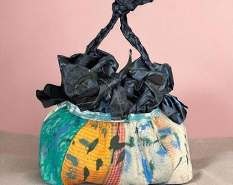 Hand-Painted Puffy Ribbon Bag