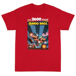 MARIO BROS / Atari VCS 2600 Box Art T-Shirt manica corta (fino a 5xl)