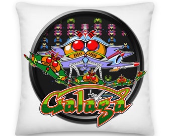 GALAGA | Retro Game Premium Pillow | Double Sided