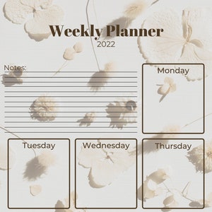 Digital Weekly Planner - Brown and Beige colour