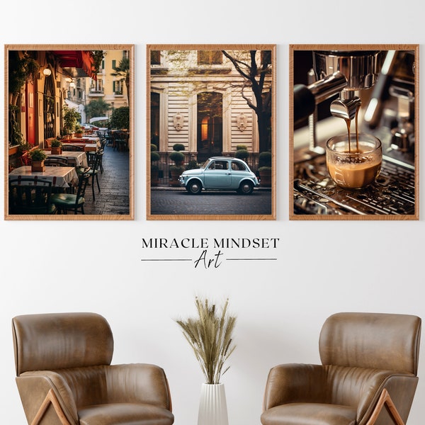 Fiat 500 Italy wall art, Italy poster pizzeria, coffee photo, poster digital download wallart