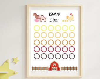 Editable Reward Chart, Farm Reward Chart, Barn Reward Chart, Farm ...