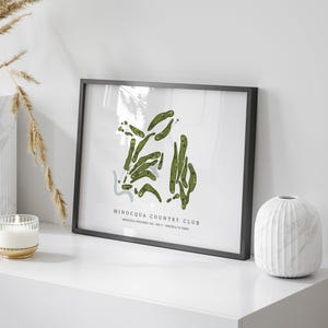 Minocqua Country Club, Wisconsin - Golf Course Map | Golf Gift, Golf Print, Golf Art, Golf Decor, Office Decor