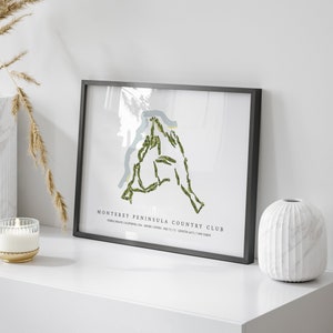 Monterey Peninsula Country Club, California - Golf Course Map | Golf Gift, Golf Print, Golf Art, Golf Decor, Office Decor