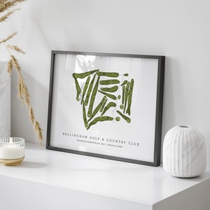 Bellingham Golf & Country Club, Washington - Golf Course Map | Golf Gift, Golf Print, Golf Art, Golf Decor, Office Decor