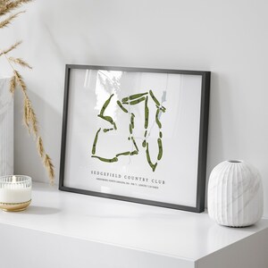 Sedgefield Country Club, Carolina del Norte: mapa del campo de golf, regalo de golf, impresión de golf, arte de golf, decoración de golf, decoración de oficina