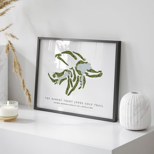 The Robert Trent Jones Golf Trail at Ross Bridge, Alabama - Golf Course Map | Golf Gift, Golf Print, Golf Art, Golf Decor, Office Decor