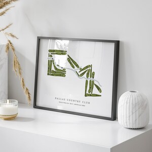 Dallas Country Club, Texas - Golf Course Map | Golf Gift, Golf Print, Golf Art, Golf Decor, Office Decor