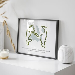 Indianwood Golf & Country Club - New Course, Michigan - Golf Course Map | Golf Gift, Golf Print, Golf Art, Golf Decor, Office Decor