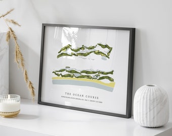Kiawah Island Golf Resort - The Ocean Course, South Carolina - Golf Course Map | Golf Gift, Golf Print, Golf Art, Golf Decor, Office Decor