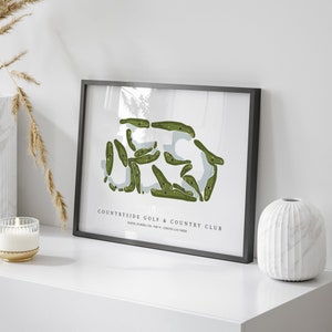 Countryside Golf & Country Club, Florida - Golf Course Map | Golf Gift, Golf Print, Golf Art, Golf Decor, Office Decor