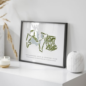 Indianwood Golf & Country Club, Michigan - Golf Course Map | Golf Gift, Golf Print, Golf Art, Golf Decor, Office Decor