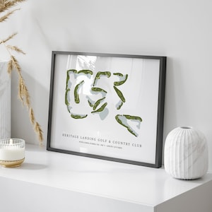 Heritage Landing Golf & Country Club, Florida - Golf Course Map | Golf Gift, Golf Print, Golf Art, Golf Decor, Office Decor