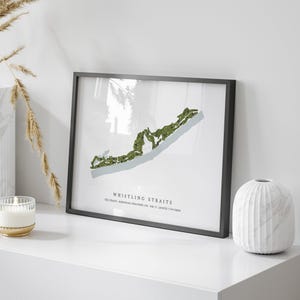 Whistling Straits - The Straits, Wisconsin - Golf Course Map | Golf Gift, Golf Print, Golf Art, Golf Decor, Office Decor