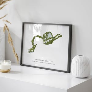 Whistling Straits - The Irish, Wisconsin - Golf Course Map | Golf Gift, Golf Print, Golf Art, Golf Decor, Office Decor