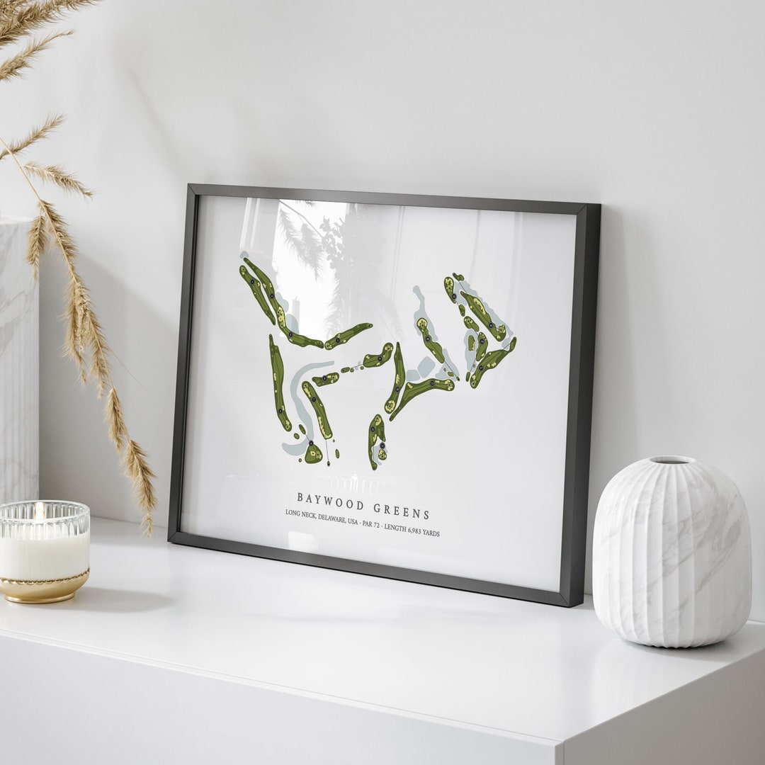 Baywood Greens Delaware Golf Course Map Golf Gift Golf Print Baywood Greens Delaware Golf Course Map Golf Gift Golf Print