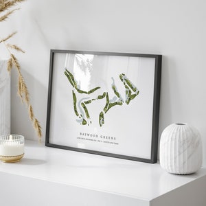 Baywood Greens, Delaware - Golf Course Map | Golf Gift, Golf Print, Golf Art, Golf Decor, Office Decor