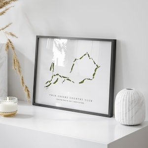 Twin Creeks Country Club, Texas - Golf Course Map | Golf Gift, Golf Print, Golf Art, Golf Decor, Office Decor