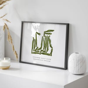 Spooner Golf Club, Wisconsin - Golf Course Map | Golf Gift, Golf Print, Golf Art, Golf Decor, Office Decor