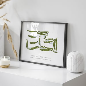 PGA West - Greg Norman Course, California - Golf Course Map | Golf Gift, Golf Print, Golf Art, Golf Decor, Office Decor