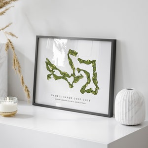 Gamble Sands Golf Club, Washington - Golf Course Map | Golf Gift, Golf Print, Golf Art, Golf Decor, Office Decor