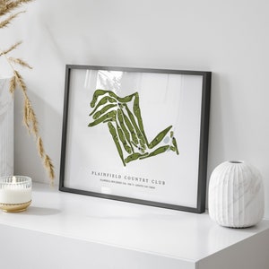 Plainfield Country Club, New Jersey - Golf Course Map | Golf Gift, Golf Print, Golf Art, Golf Decor, Office Decor