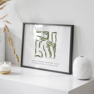 Quail Creek Country Club, Florida - Golf Course Map | Golf Gift, Golf Print, Golf Art, Golf Decor, Office Decor