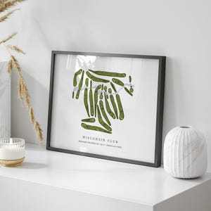 Wisconsin Club, Wisconsin - Golf Course Map | Golf Gift, Golf Print, Golf Art, Golf Decor, Office Decor